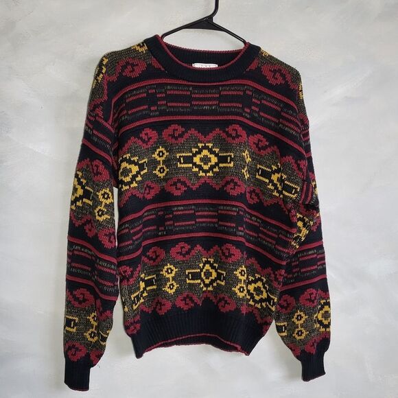Vintage Crewneck Jumper Men's Aztec Design Size L The Men's Store at Sears - Picture 1 of 9